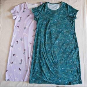 Lands End Cotton Nightgowns 1X Set of 2 Super Soft Cozy Lightweight Summer
